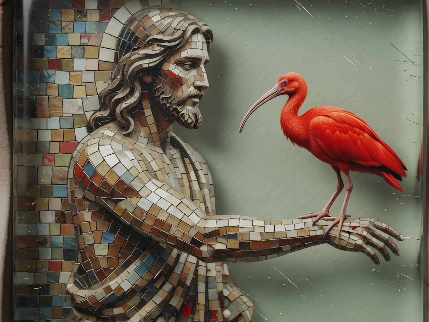 Guará em composição territorial de mosaico